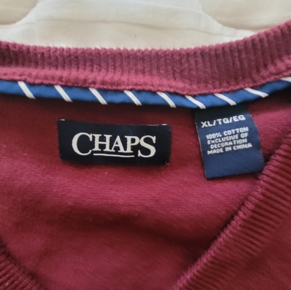 CHAPS XL BURGENDY RED SWEATER VEST - Picture 4 of 4